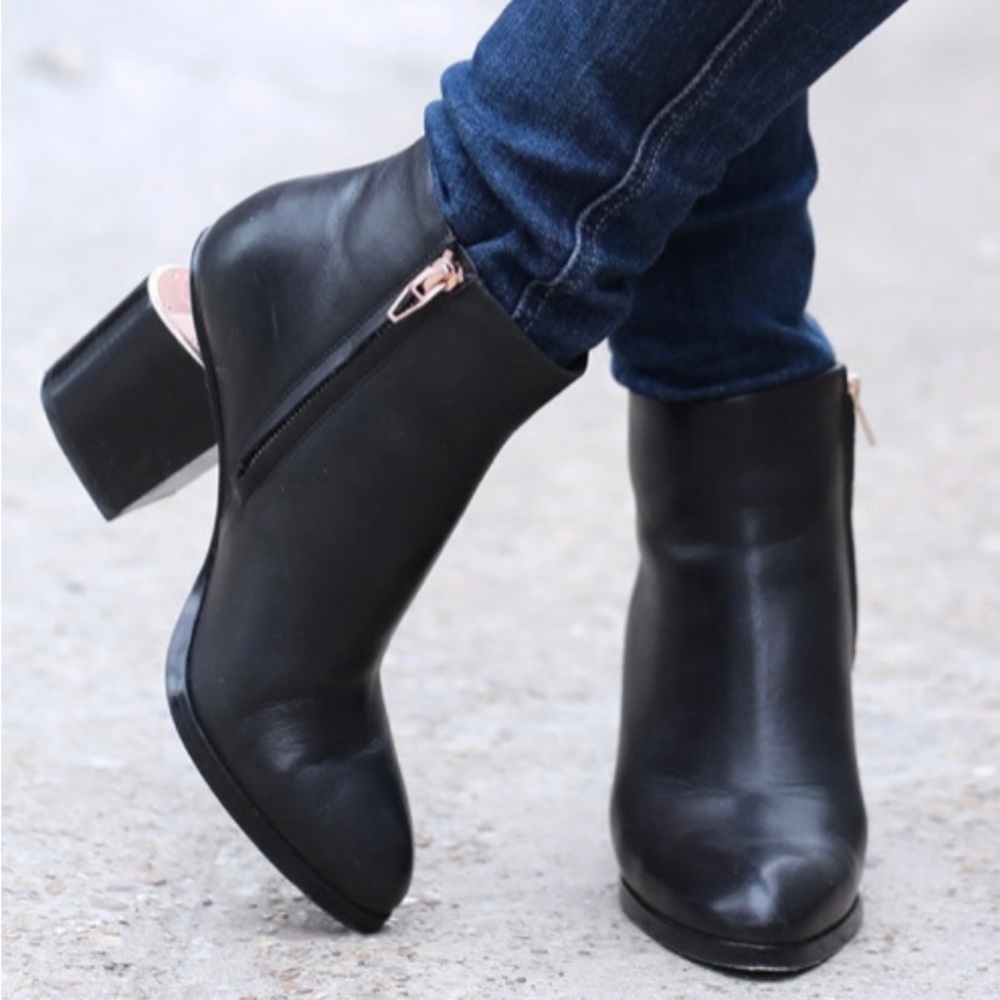 Alexander Wang classic black ankle boots, with rose gold accent (on heel) Size 9